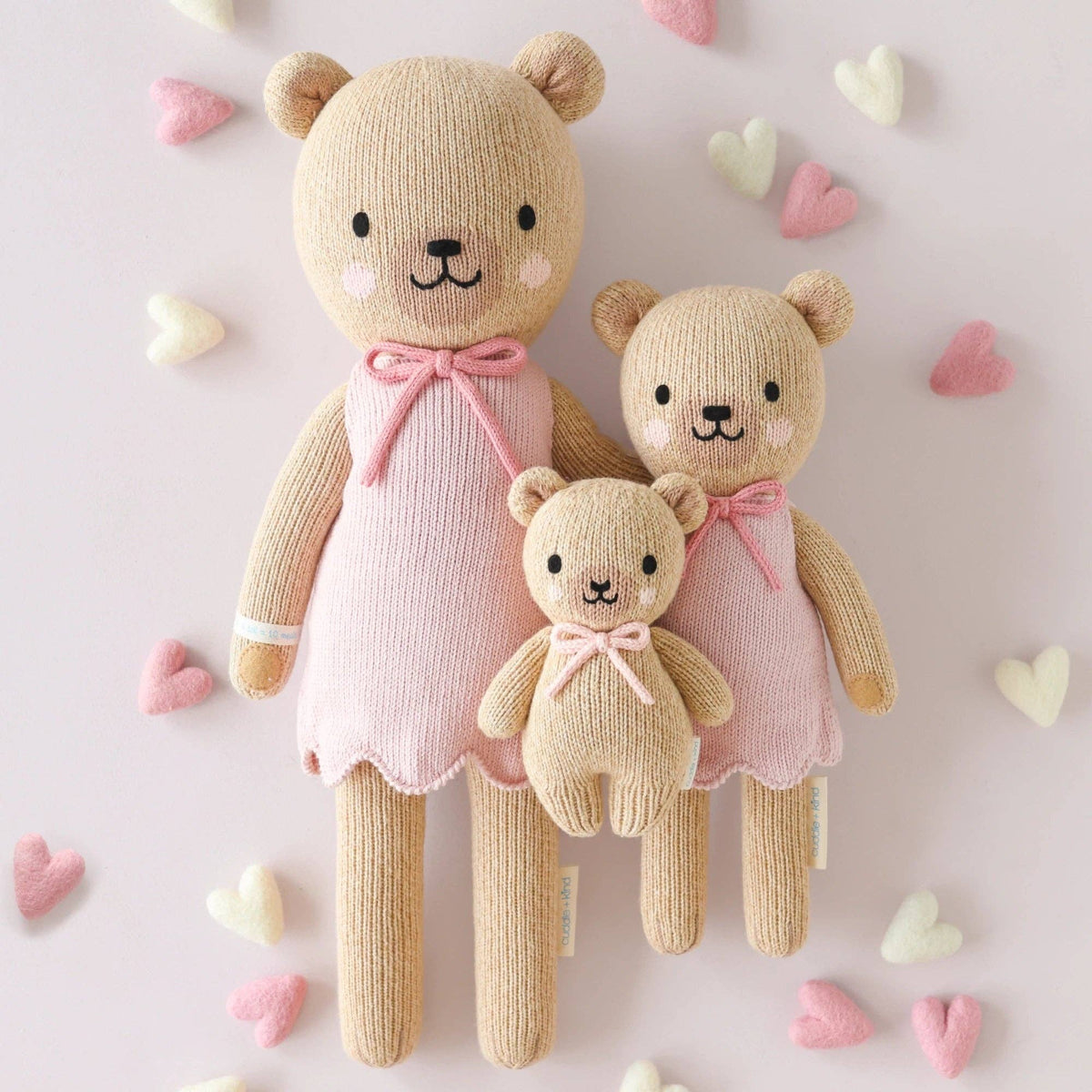 cuddle+kind Baby Honey Bear | Blush  Bow