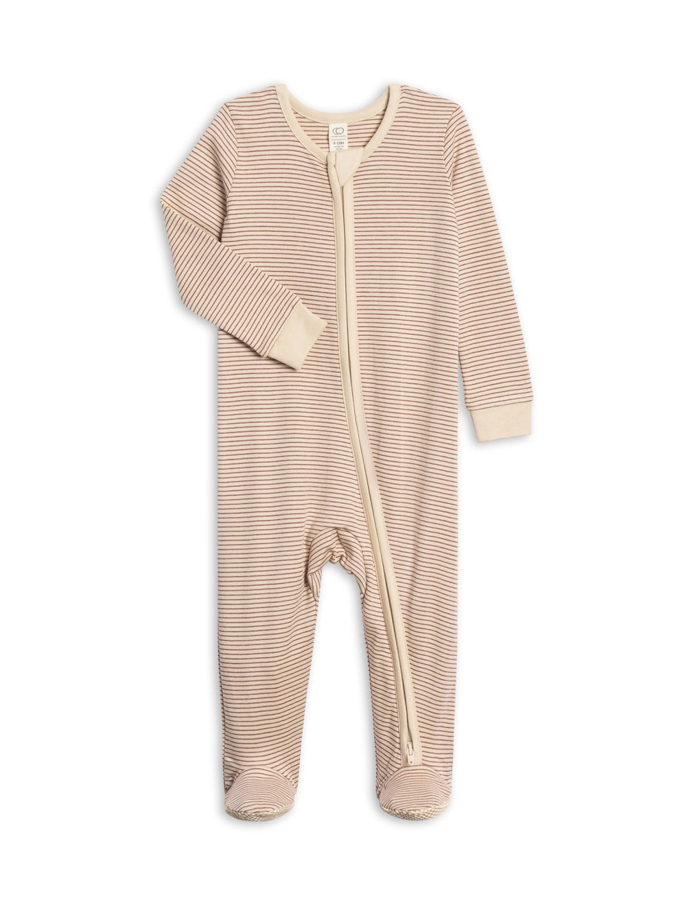 Colored Organics Peyton Zipper Sleeper | Cranberry Wayne Stripe