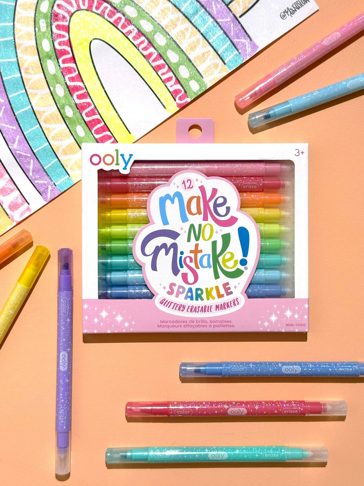 OOLY Make no Mistake! Glittery Erasable Markers | Set of 12