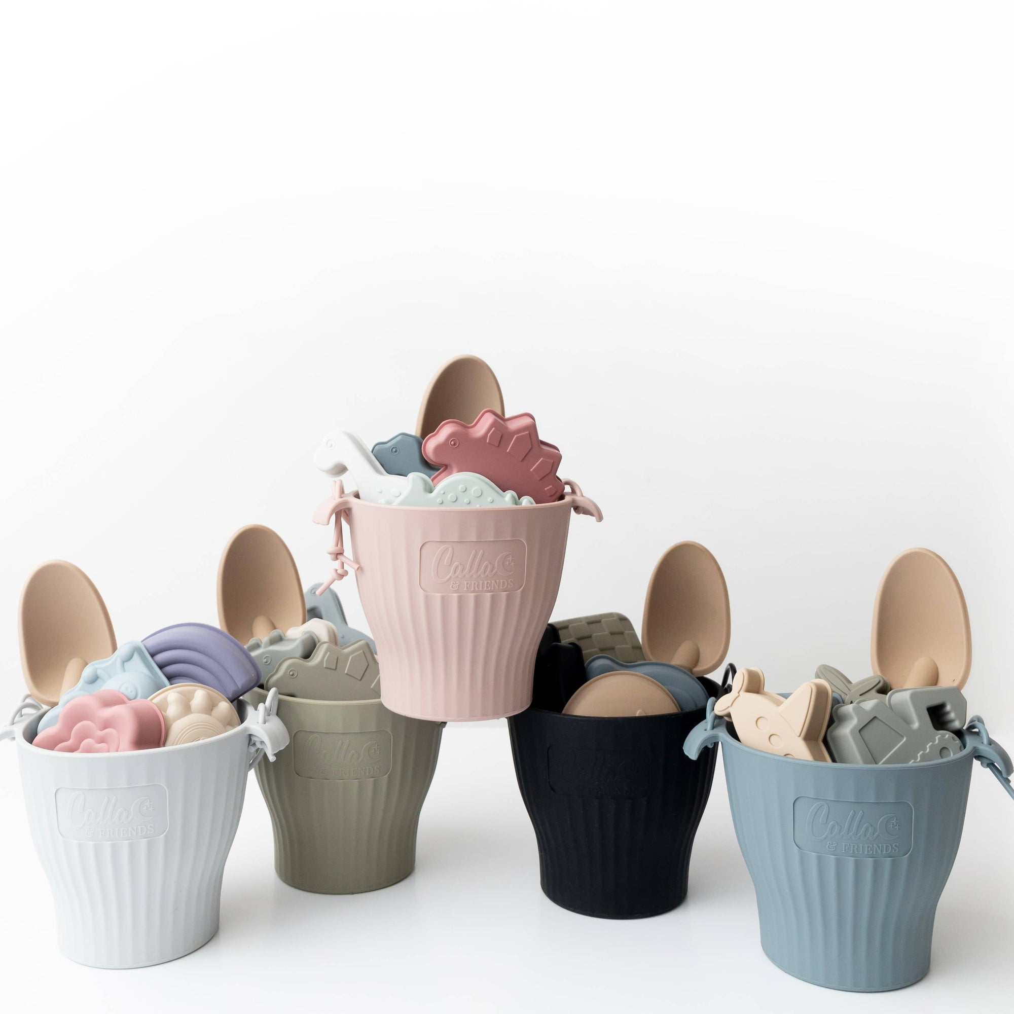 Dino Silicone Beach Toy Set | Pink Bucket