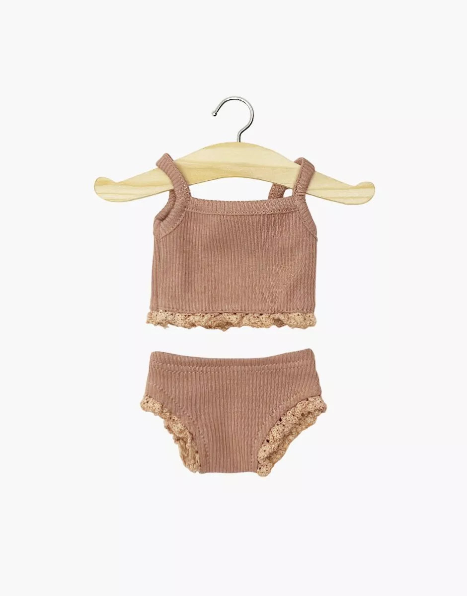 Minikane Ribbed Tank Set | Rose