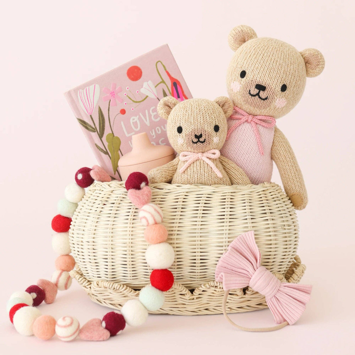 cuddle+kind Baby Honey Bear | Blush  Bow