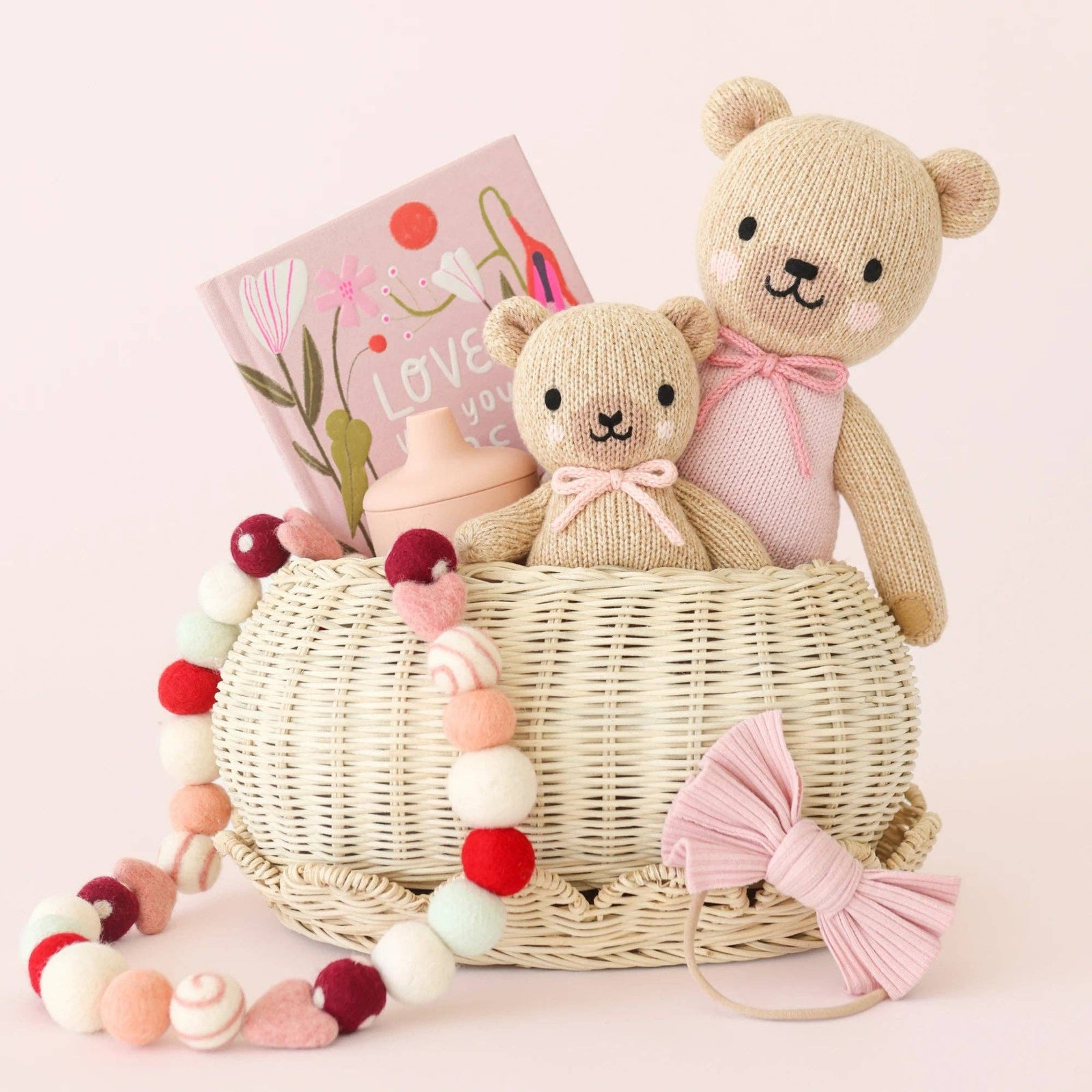 cuddle+kind Baby Honey Bear | Blush  Bow