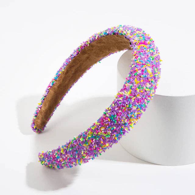 Lavender Sprinkles Beaded Headband