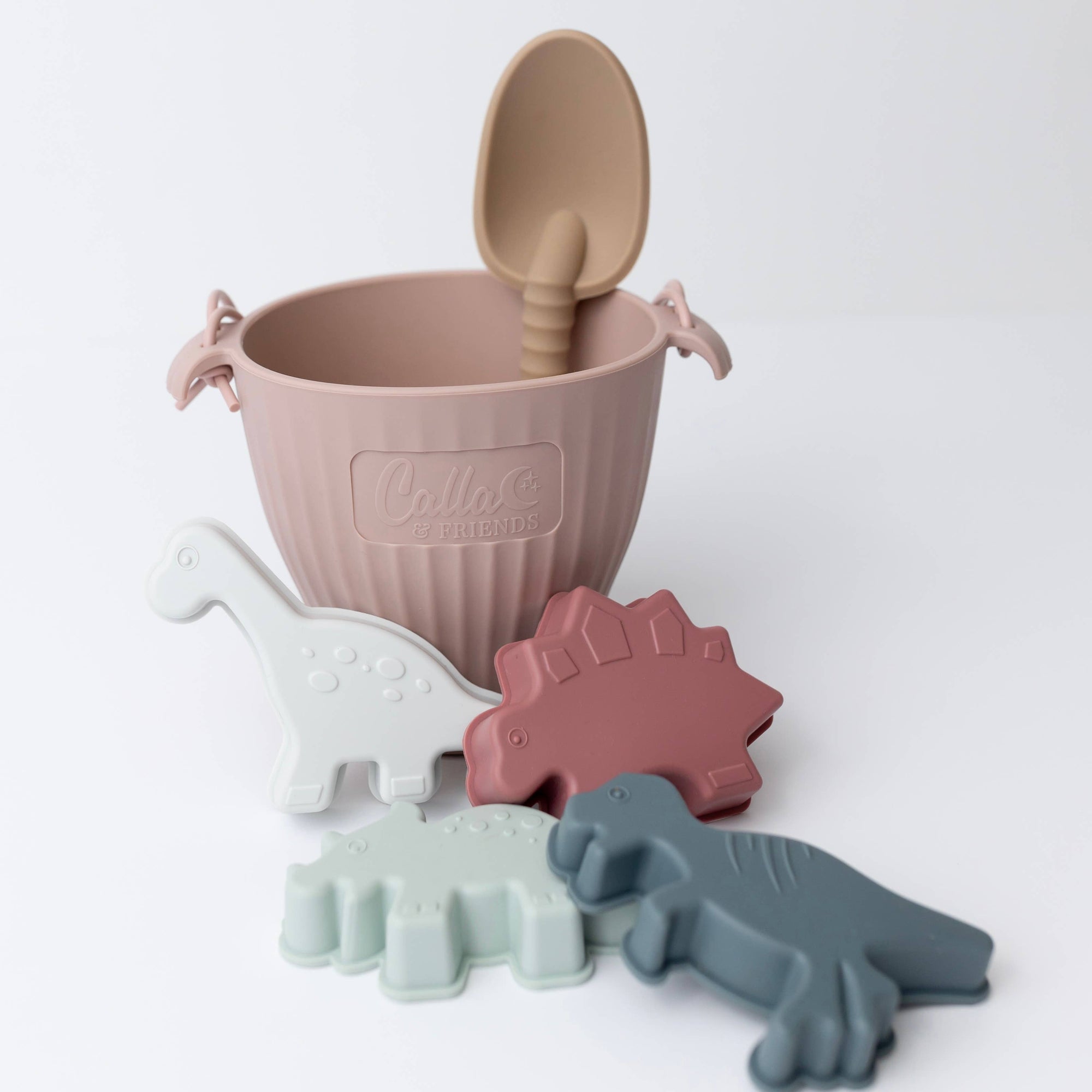 Dino Silicone Beach Toy Set | Pink Bucket