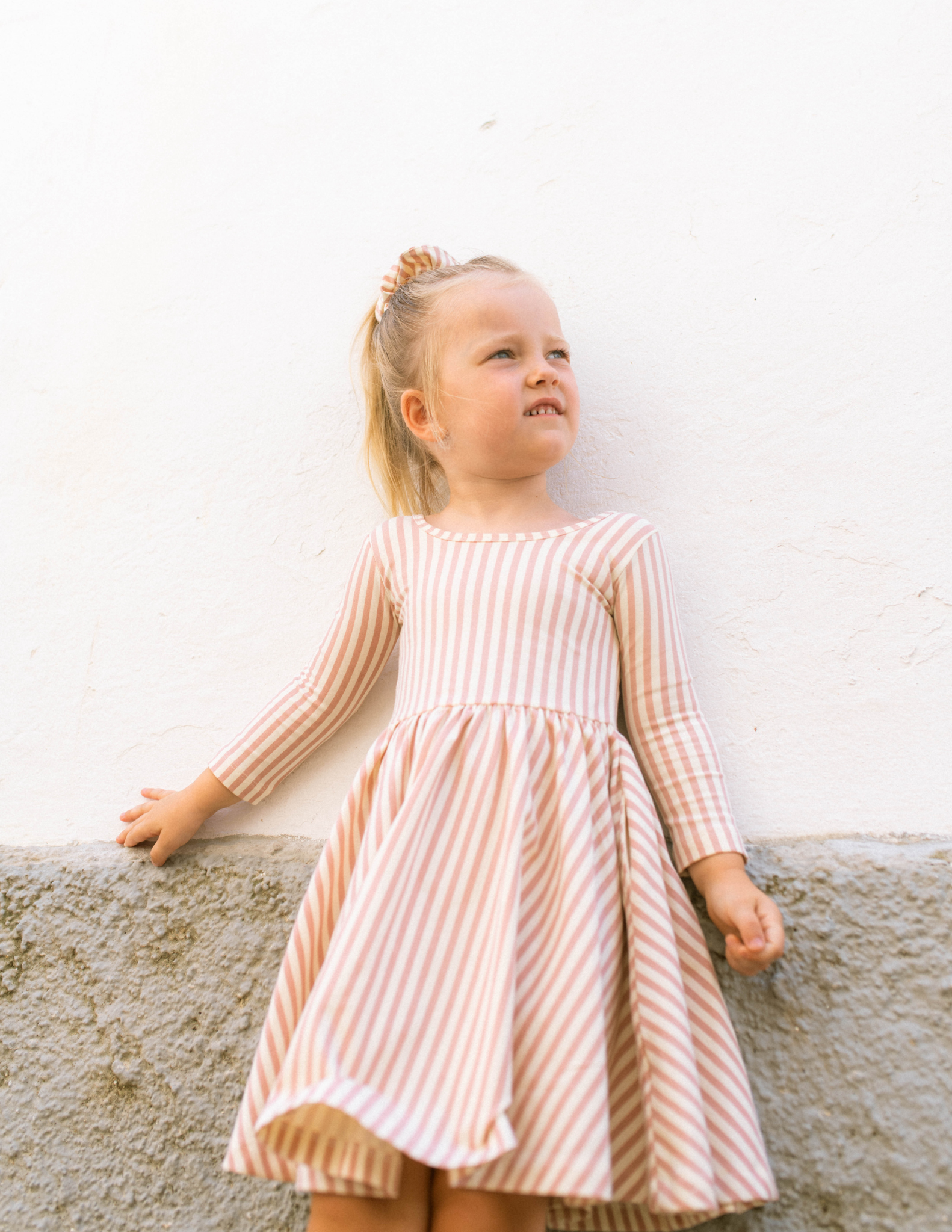 Good Apples Kids Twirl Dress | Thin Pink Stripes