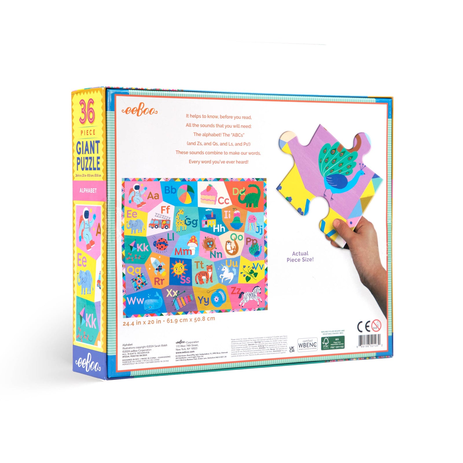 eeBoo Alphabet 36 Piece Giant Puzzle