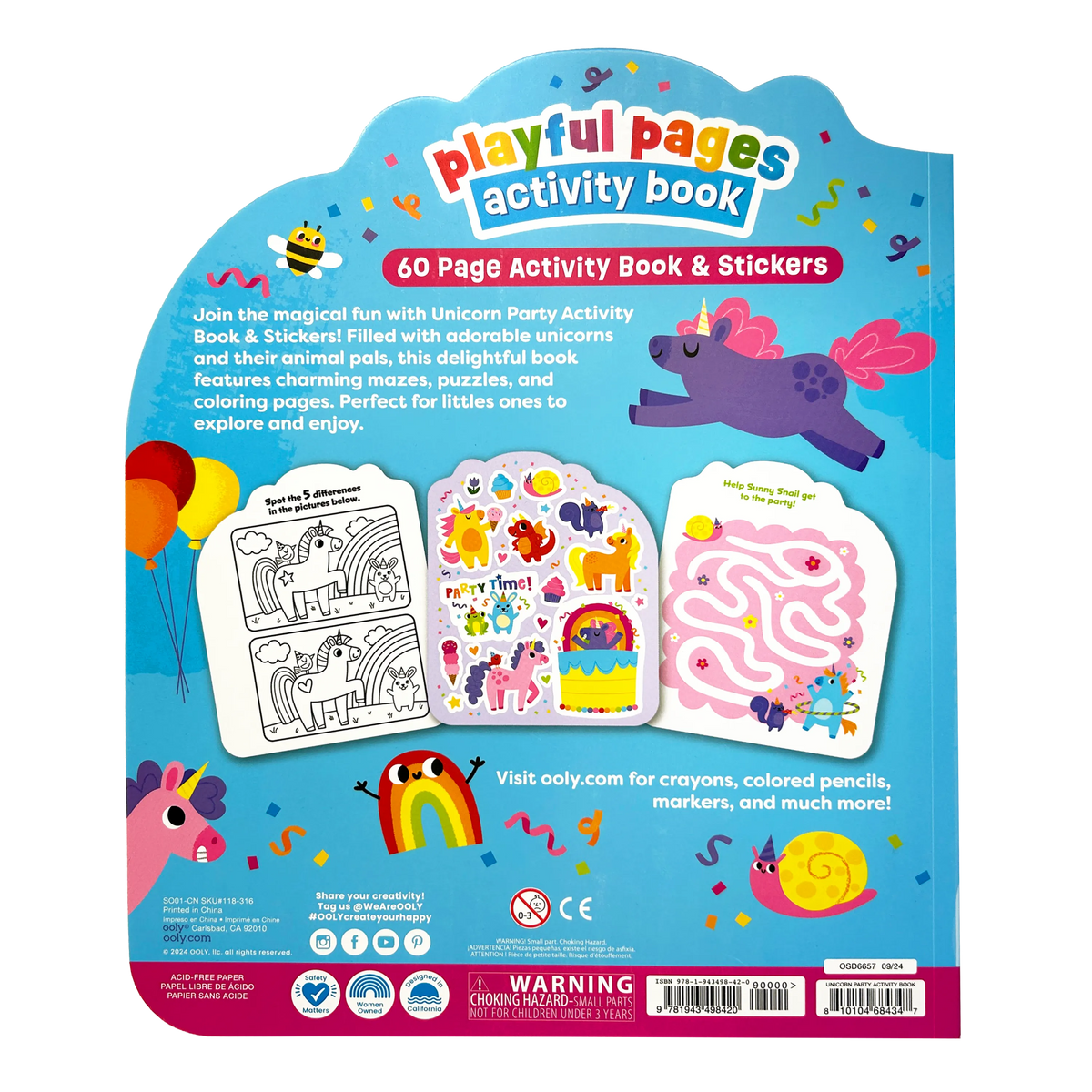 OOLY Playful Pages Activity Book | Unicorn Party!