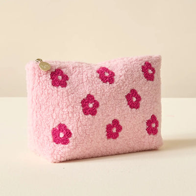 Pink Floral Sherpa Pouch
