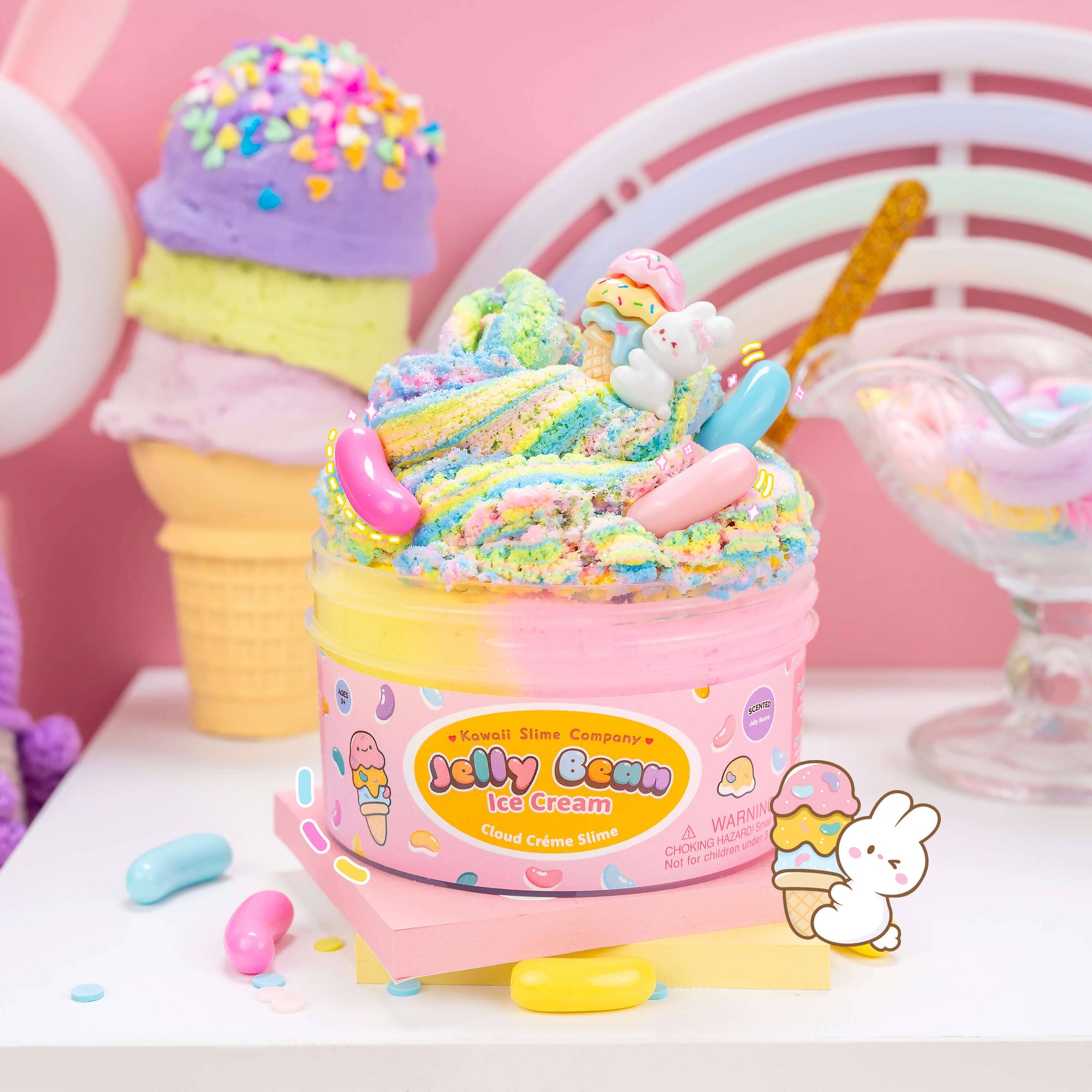 Kawaii Slime Company - Jelly Bean Ice Cream Cloud Creme Slime