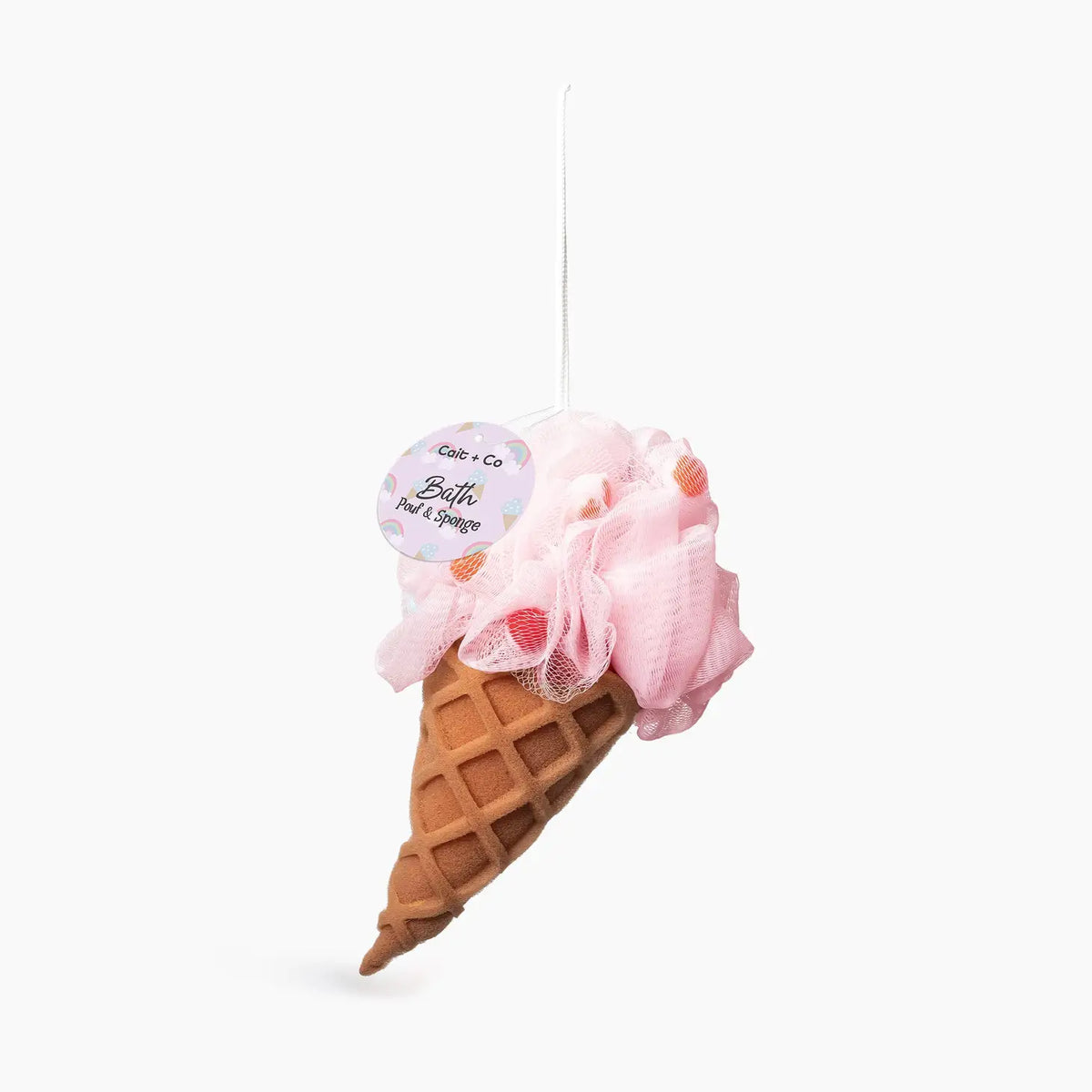 Ice Cream Bath Pouf &amp; Sponge-Ice Cream | Pink