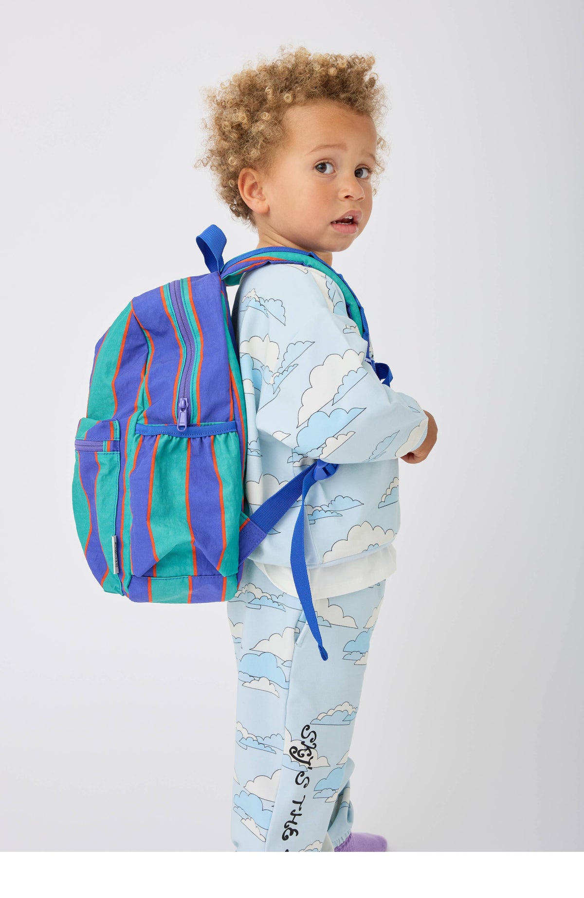 Kindred Bravely Cool Kid Backpack | Navy + Green Stripe