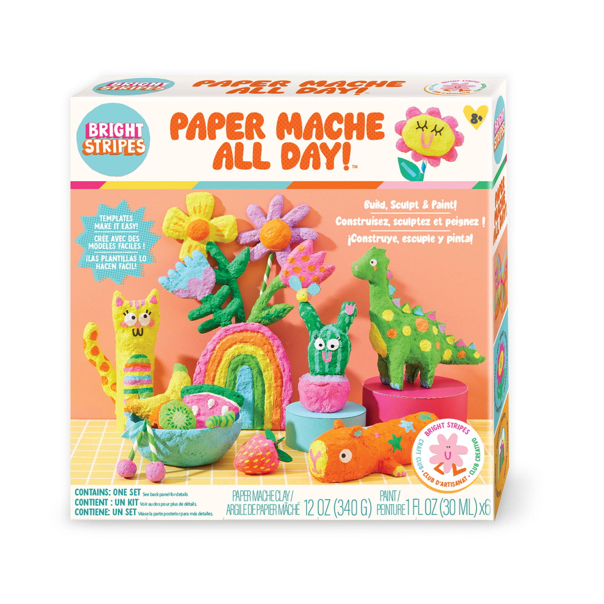 Bright Stripes Paper Mache All Day Kit