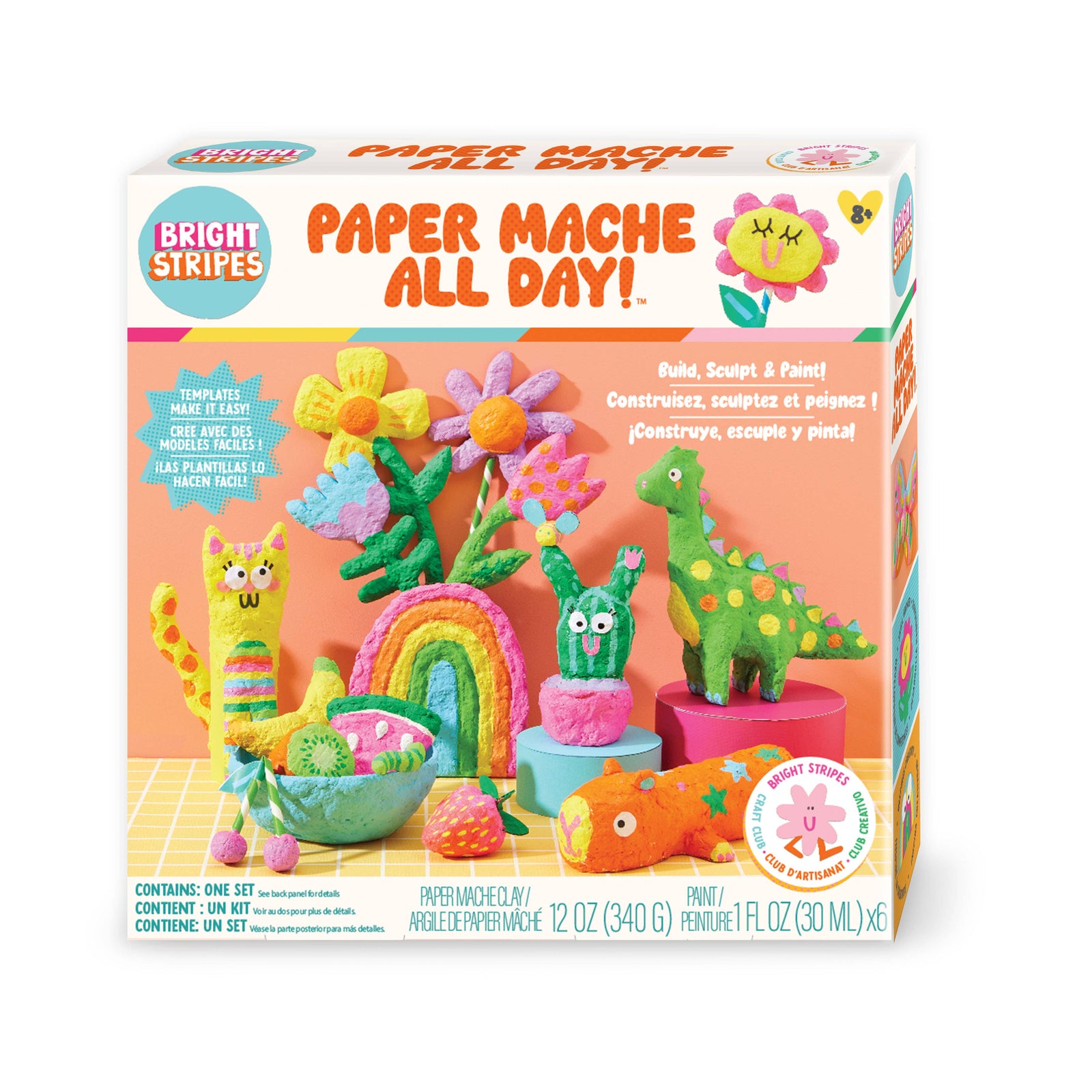 Bright Stripes Paper Mache All Day Kit