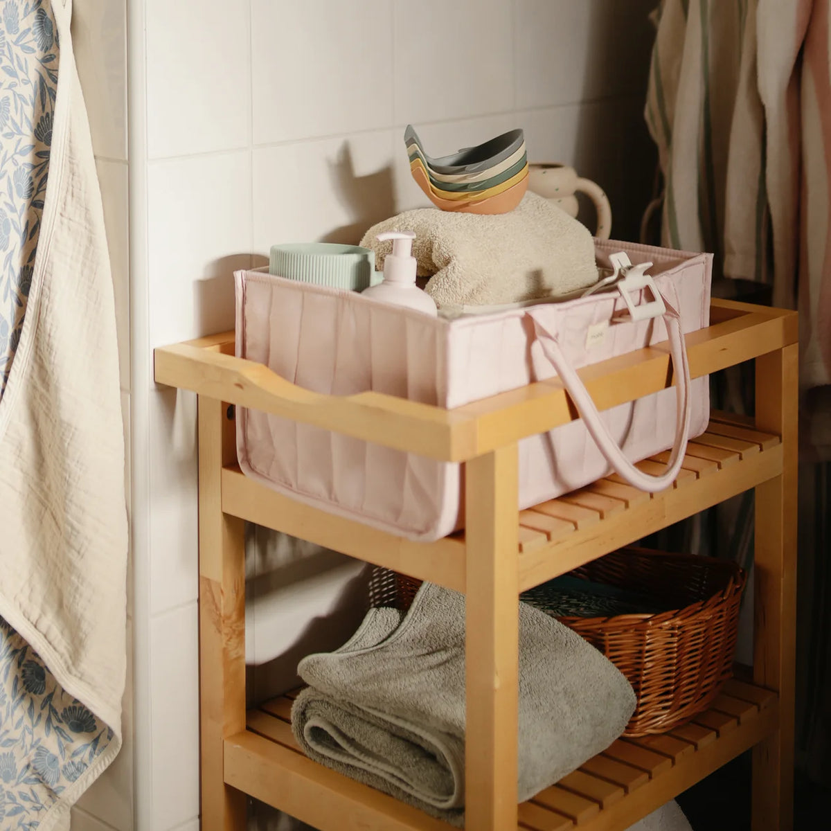 Mushie Diaper Caddy | Blush