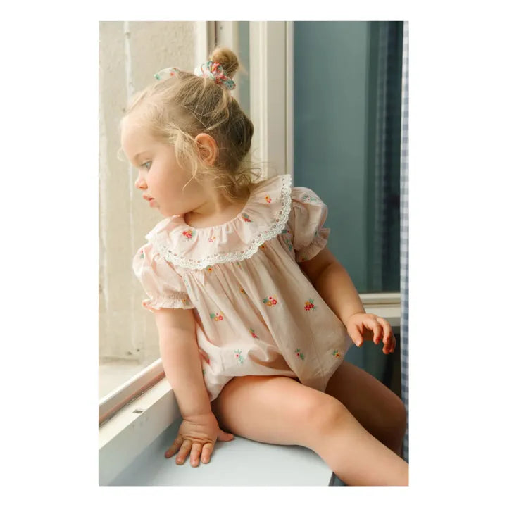 Louise Misha Yolia Organic Cotton Romper | Powder Pink