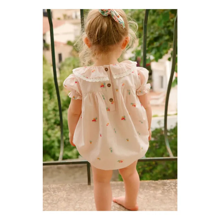 Louise Misha Yolia Organic Cotton Romper | Powder Pink