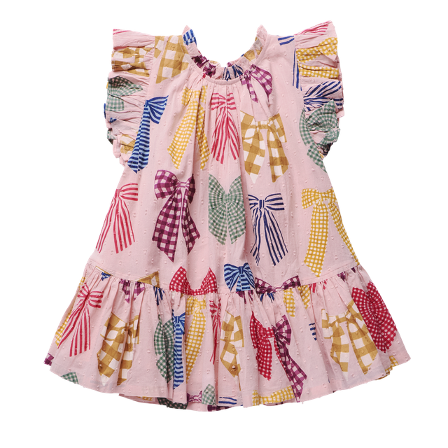 Pink Chicken Girls Harper Dress | Patterned Bows