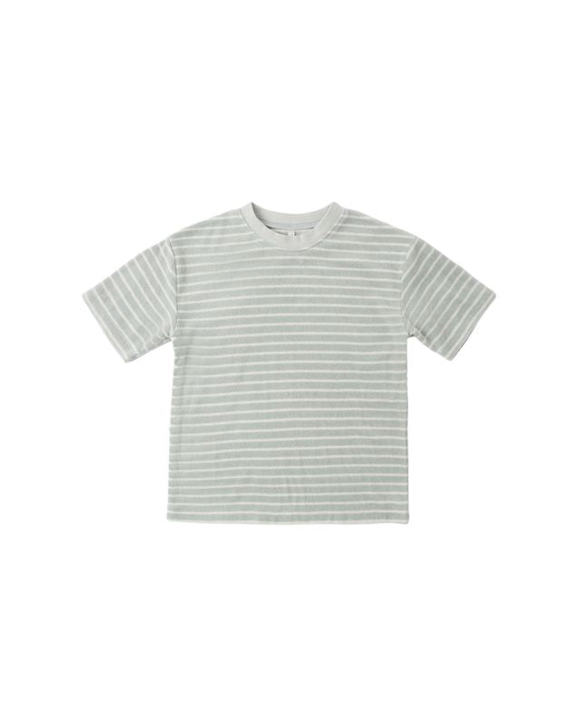 Rylee + Cru Terry Relaxed Tee | Seafoam Stripe