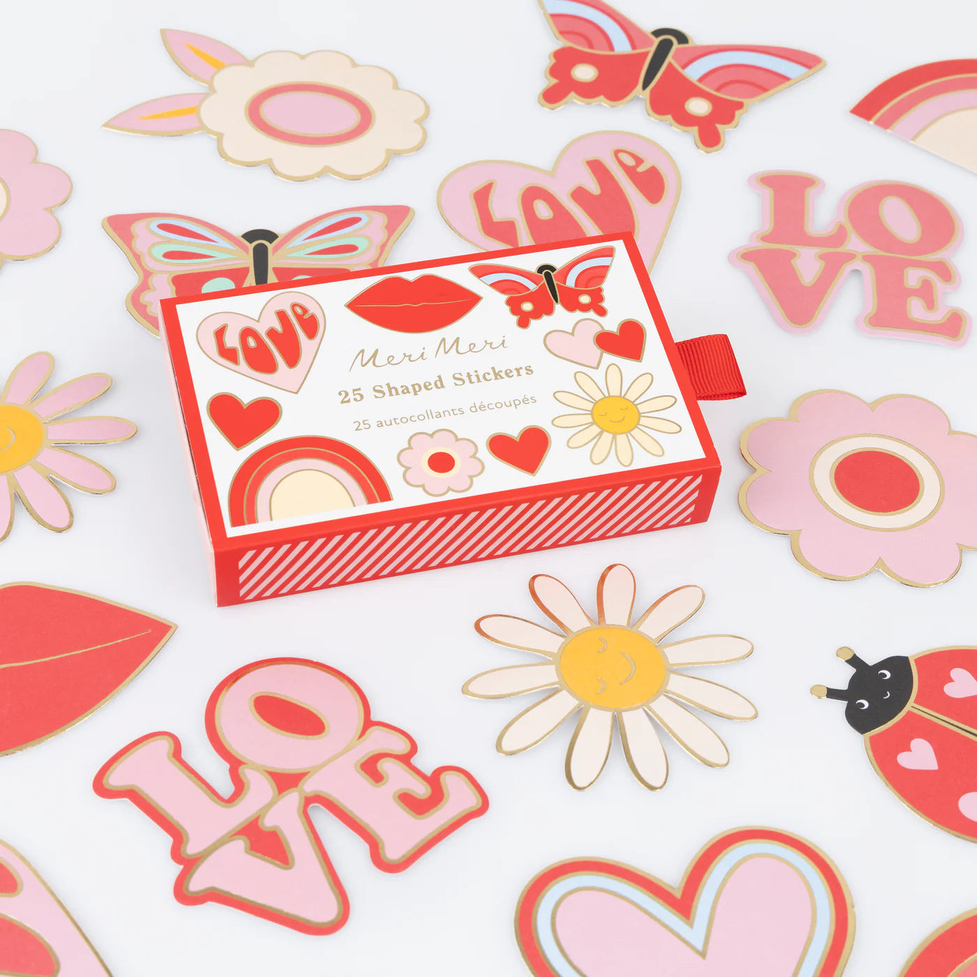 Meri Meri Groovy Love Shaped Stickers | 25 Stickers