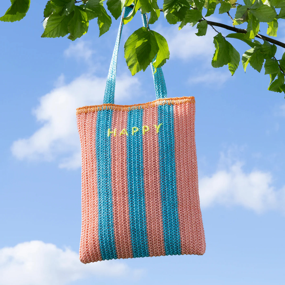 Meri Meri Striped Raffia Bag