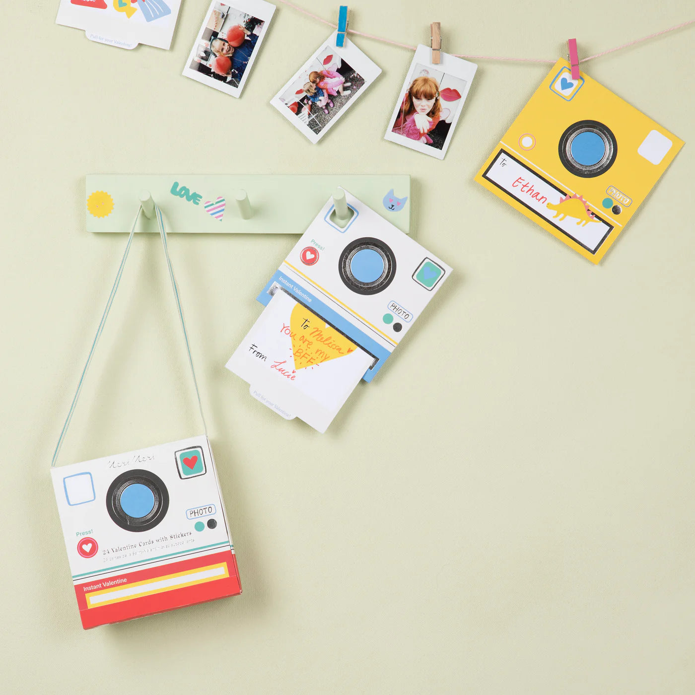 Meri Meri Instant Camera Valentine Cards and Stickers | Set of 24
