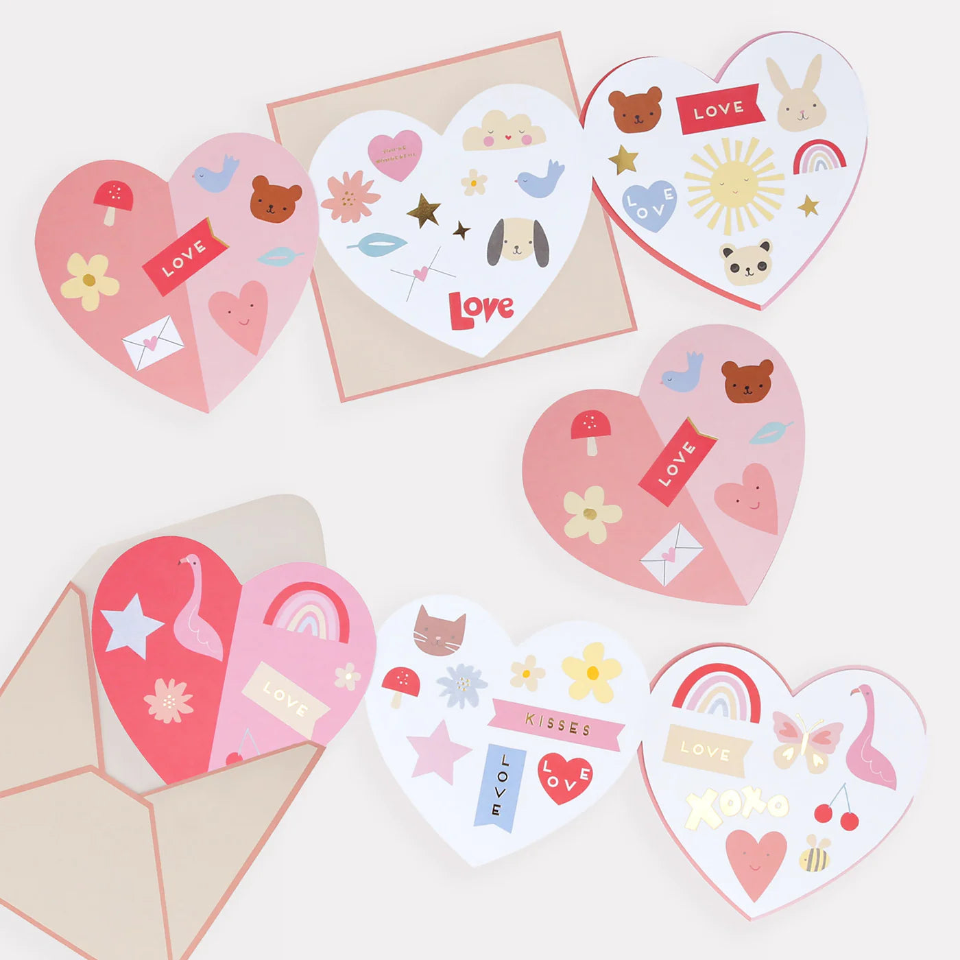 Meri Meri Heart Concertina Valentines | Set of 12