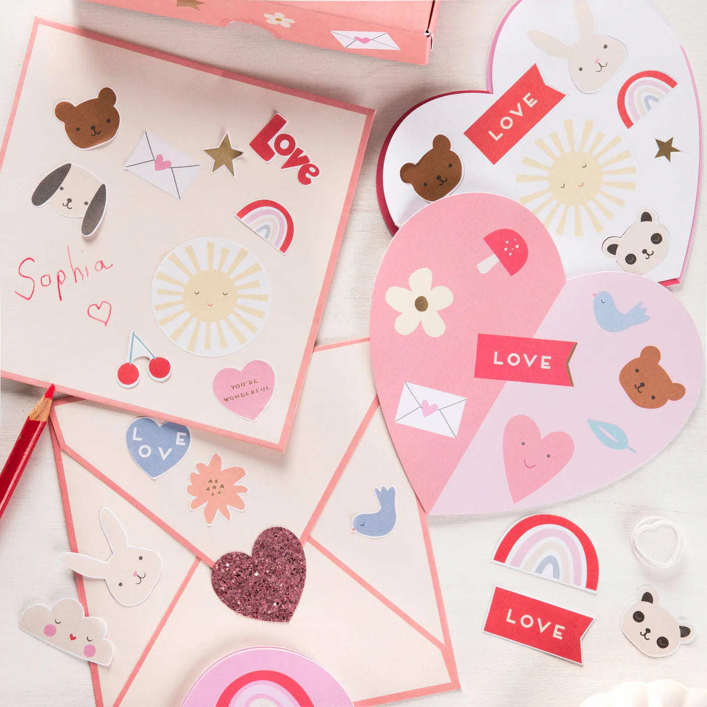Meri Meri Heart Concertina Valentines | Set of 12