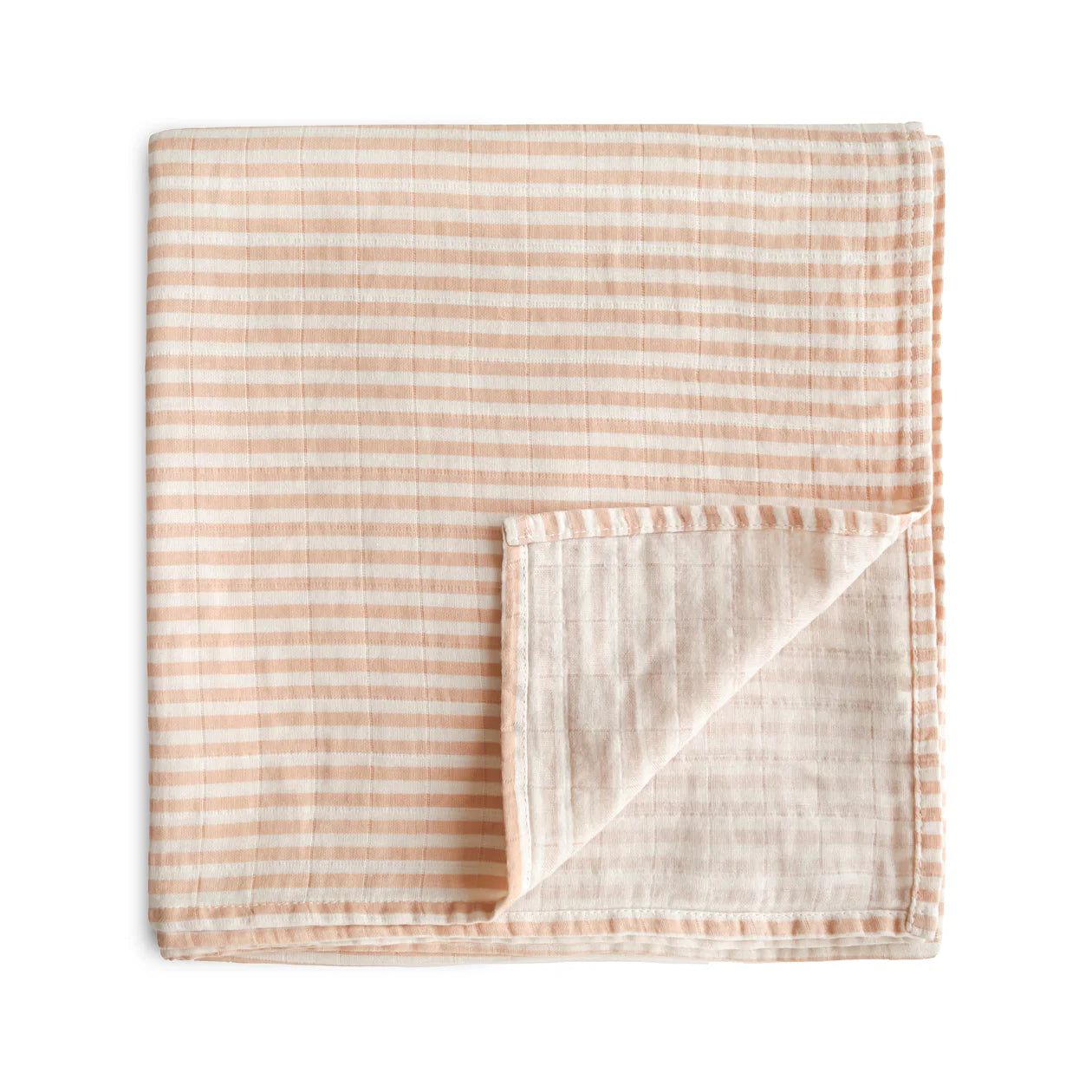 Mushie Organic Swaddle Blanket | Natural Stripe