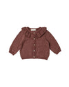 Quincy Mae Ruffle Collar Cardigan | Plum Heather