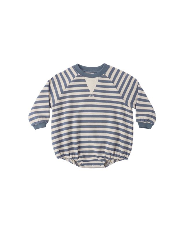 Rylee + Cru Crewneck Romper | Marine Stripe