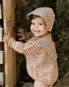 Rylee + Cru Winnie Romper | Brown Gingham