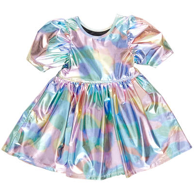 Pink Chicken Girls Lamé Laurie Dress | Cotton Candy