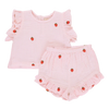 Pink Chicken Baby Girls Roey 2 Piece Set | Strawberry Embroidery