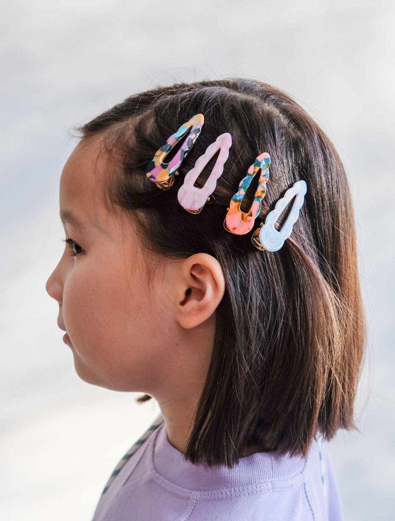 Mimi & Lula Scalloped Click-Clack Clips | Mixed Colors