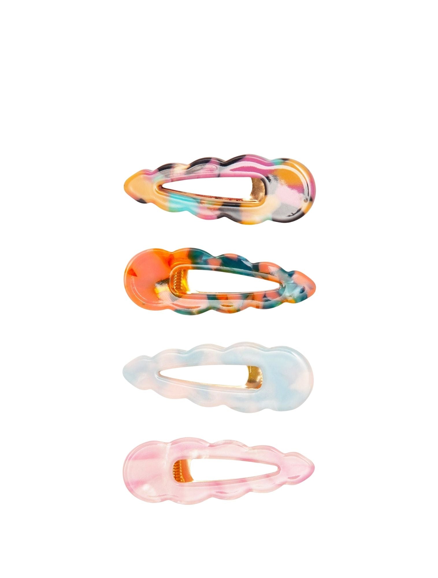 Mimi & Lula Scalloped Click-Clack Clips | Mixed Colors
