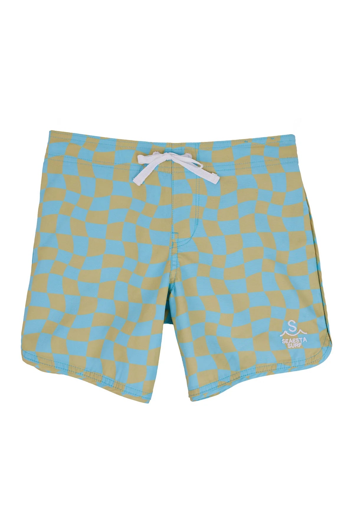 Seaesta Surf Wavy Checks Boardshorts | Avocado