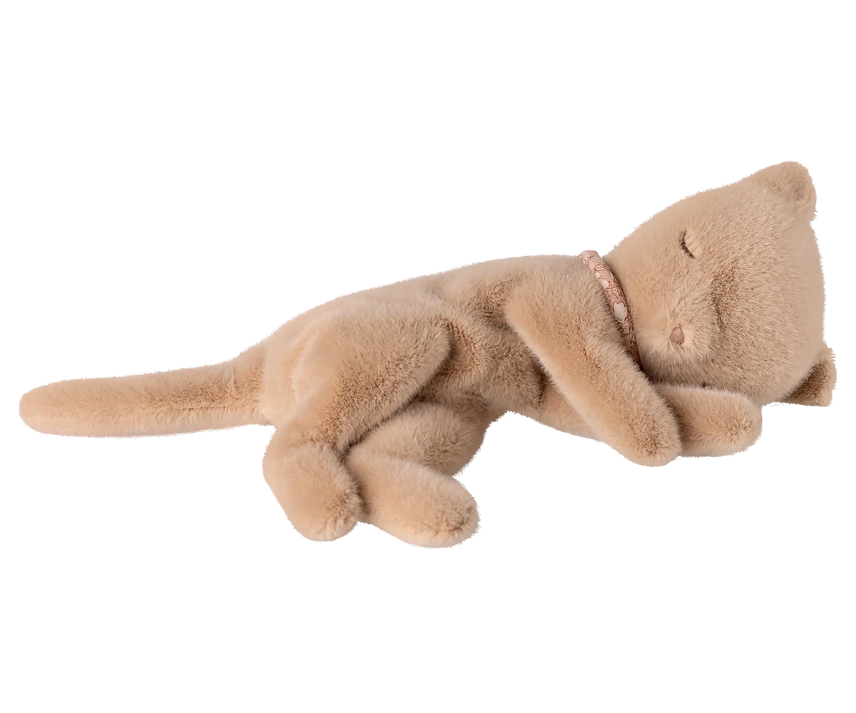 Maileg Sleeping Kitten Plush | Cream Peach