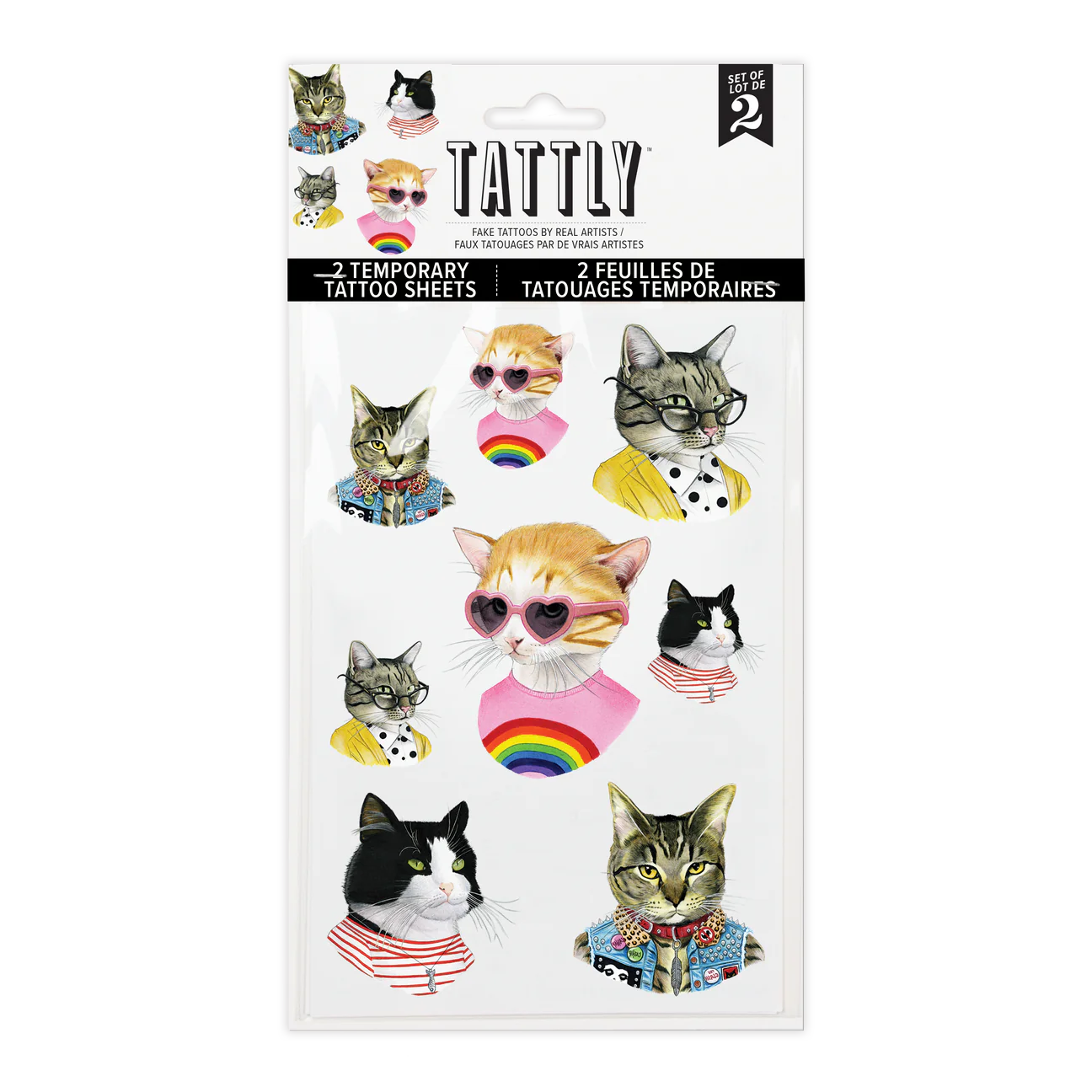 Tattly Cat People Tattoo Sheet