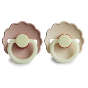 FRIGG Natural Daisy Night Natural Rubber Pacifier | Blush + Cream