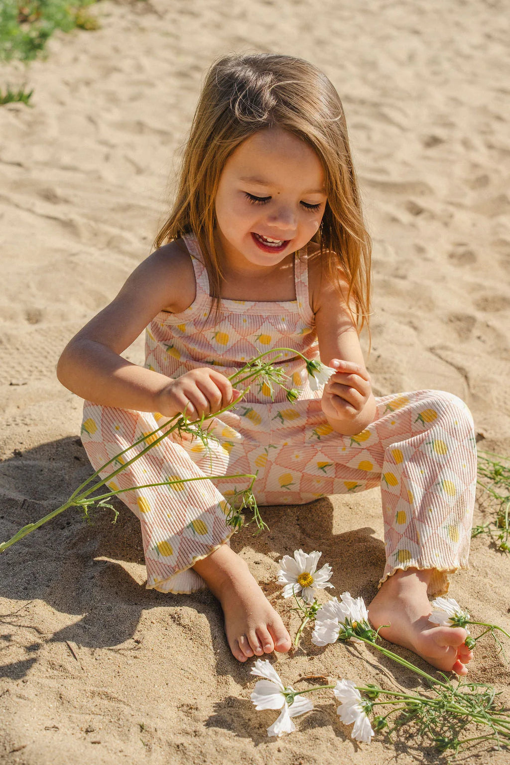 Wild Wawa Ribbed Pant Set | Lemon Twist