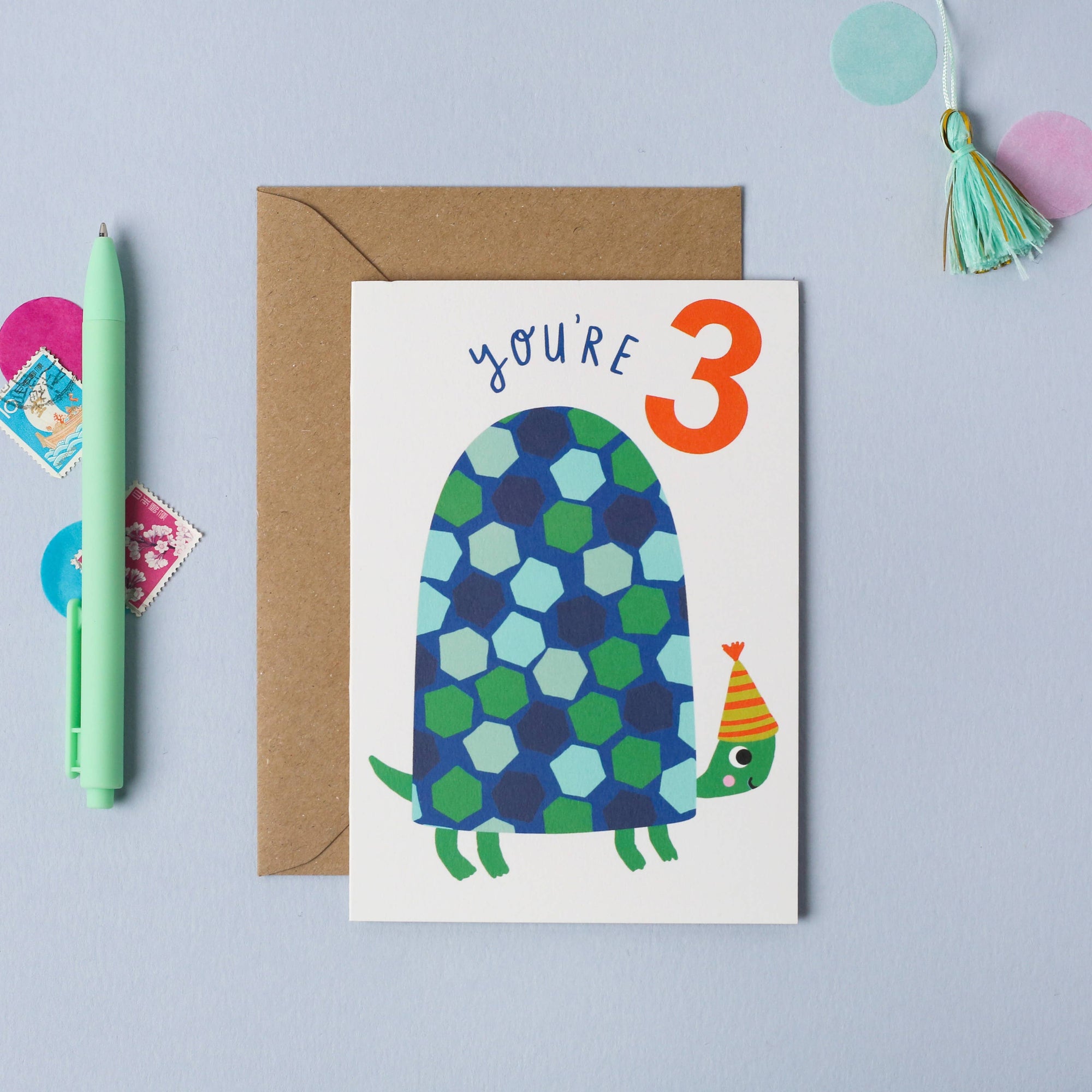 3rd Birthday Card | Turtle