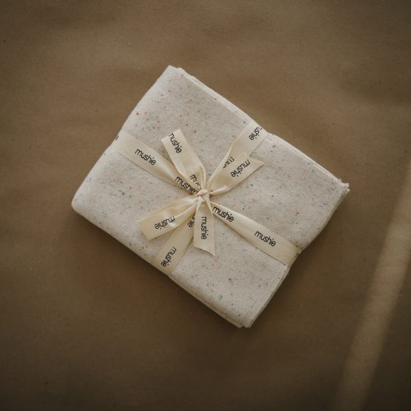 Mushie Knitted Confetti Baby Blanket | Ivory