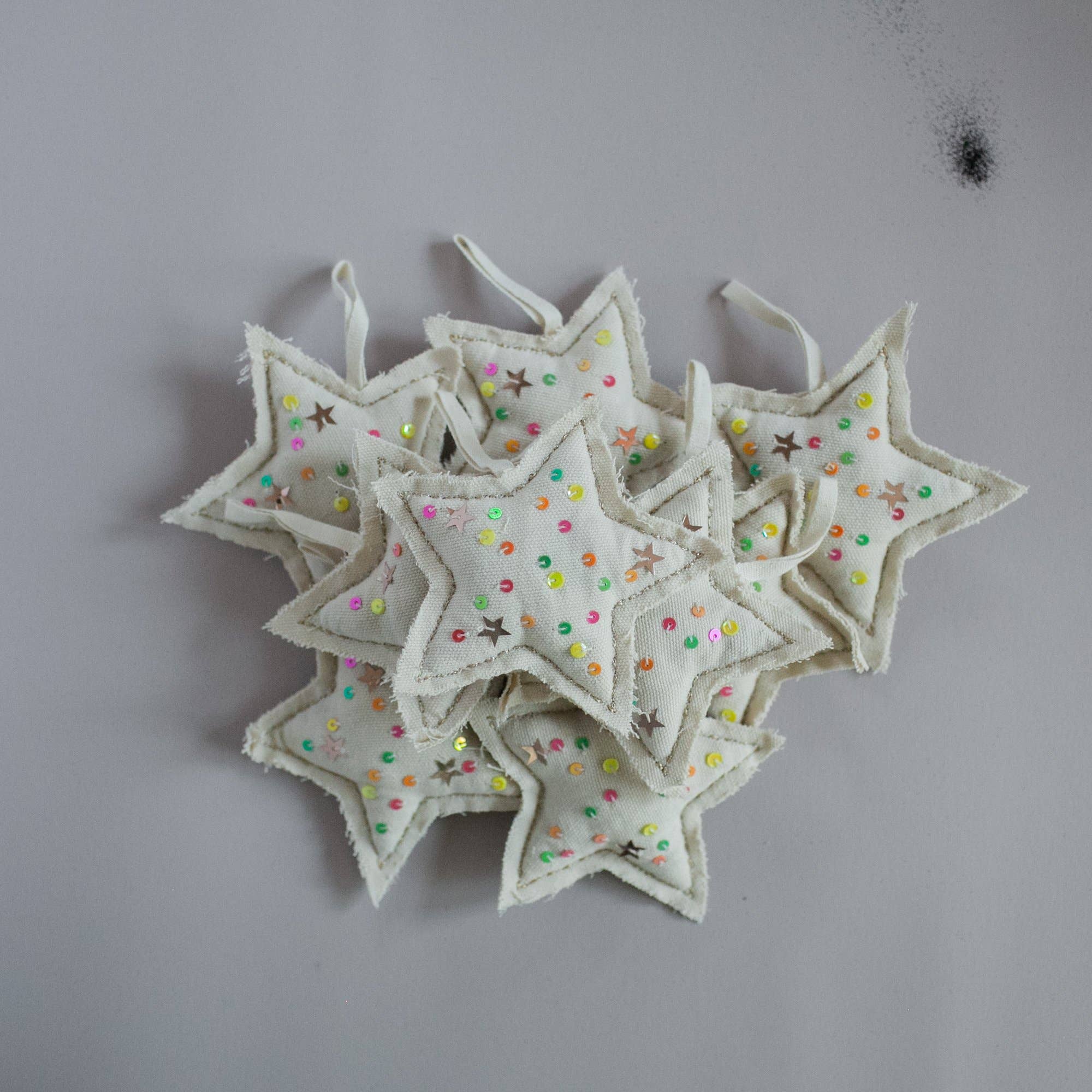 Neon Confetti Star - Cotton & Lavender filled Ornament