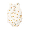 Organic Muslin Bubble Romper | Tangerine