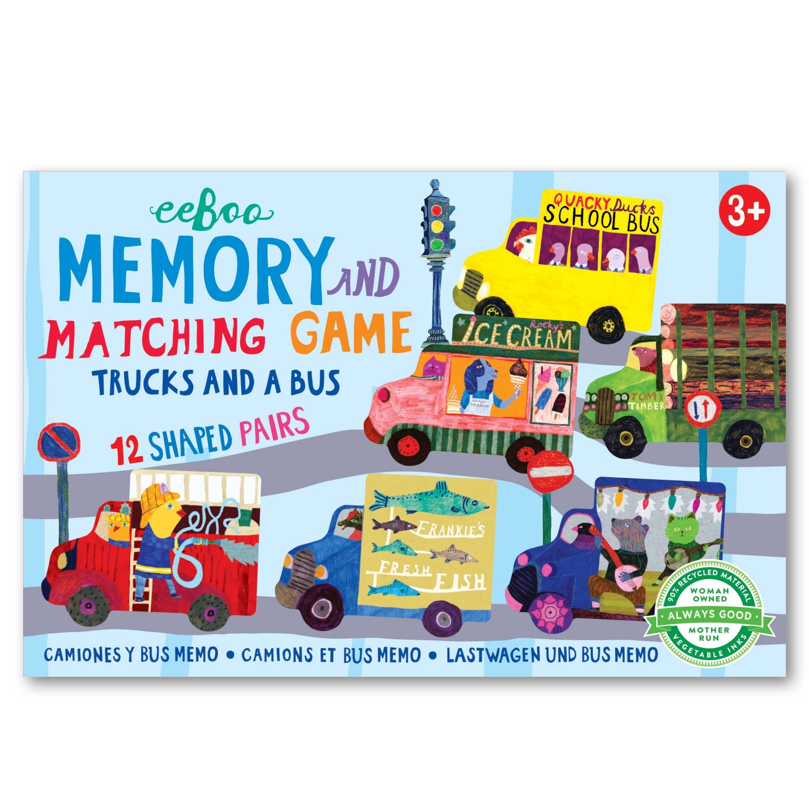 eeboo Trucks and a Bus Little Matching Game