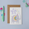 2nd Birthday Card | Purple Elephant