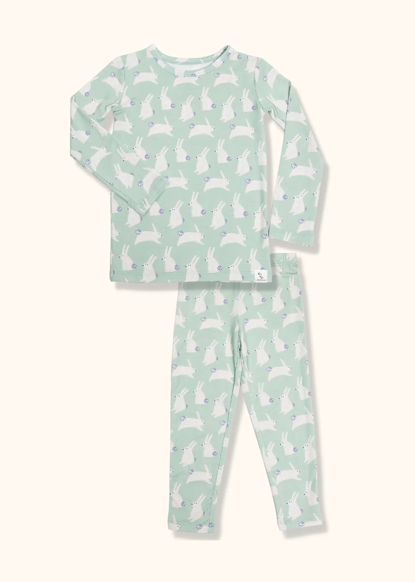 Mint Blue Bunny Easter Pajama Set