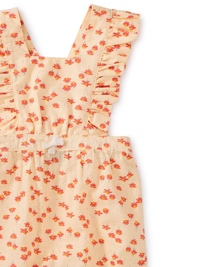 Ruffle Baby Romper | Mexican Hat Floral in Cream