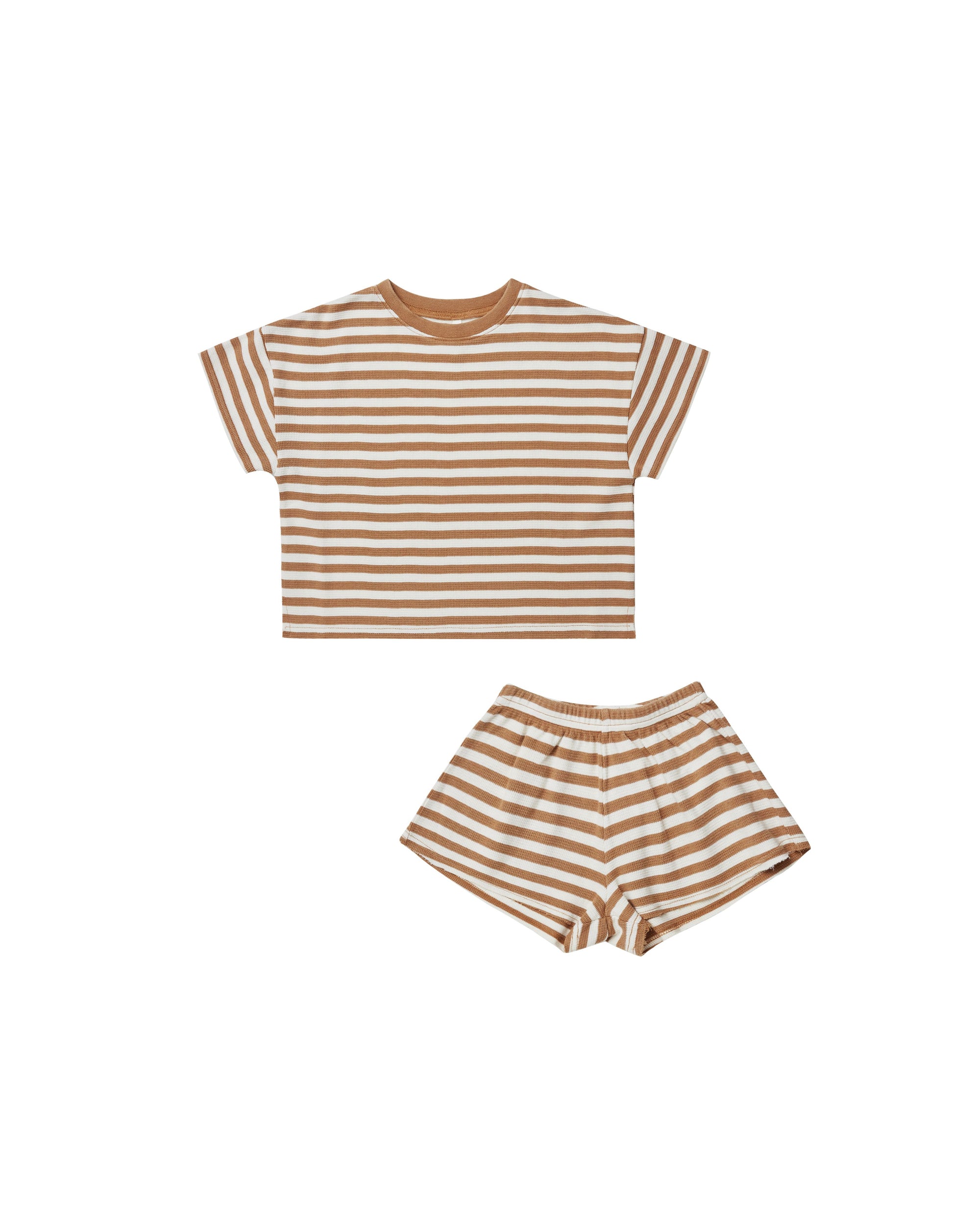 Rylee + Cru Summer Waffle Set | Camel Stripe